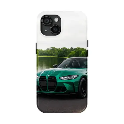 BMW M3 Green Sedan by Calm Lake