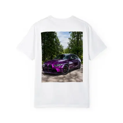 BMW M3 Purple Sedan Forest Road Setting