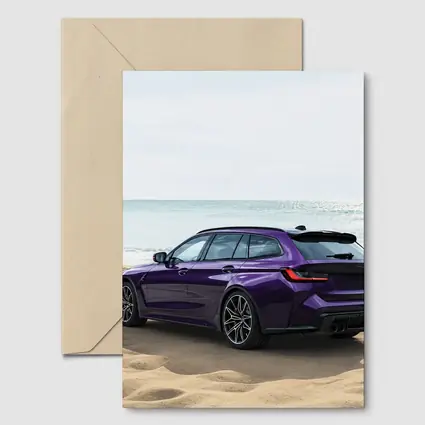 BMW M3 Touring Wagon Purple Beach Shore