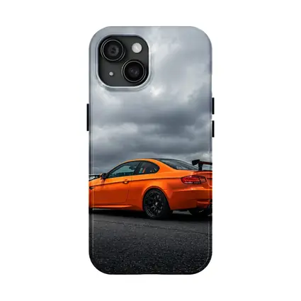 BMW M3 GTS Orange Under Stormy Sky