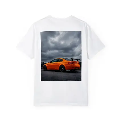 BMW M3 GTS Orange Under Stormy Sky