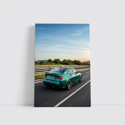 BMW M3 Green Sedan On Highway