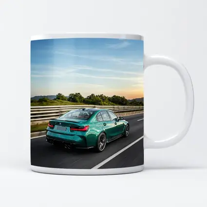 BMW M3 Green Sedan On Highway
