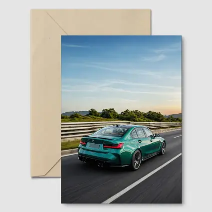 BMW M3 Green Sedan On Highway