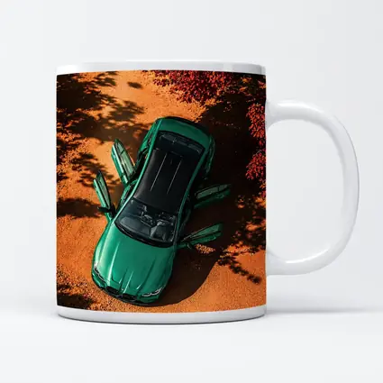BMW M3 Green Sedan Doors Open Overhead
