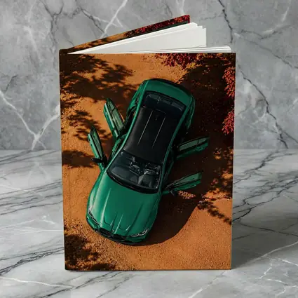 BMW M3 Green Sedan Doors Open Overhead