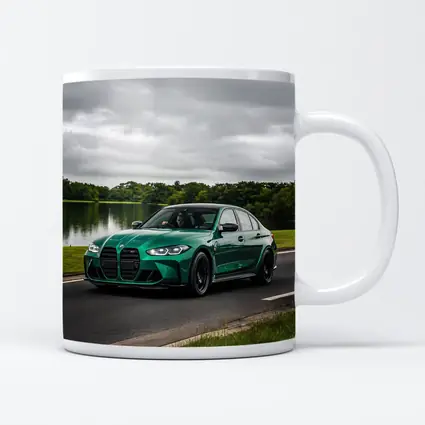 BMW M3 Sedan Green Lakeside Road Drive