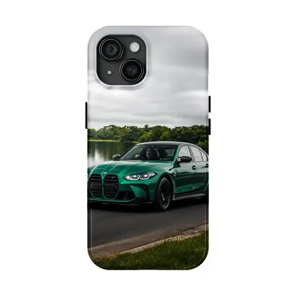 BMW M3 Sedan Green Lakeside Road Drive