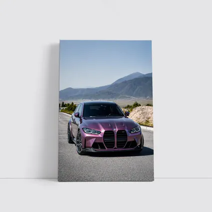 BMW M3 Purple Metallic Mountain Road Shot