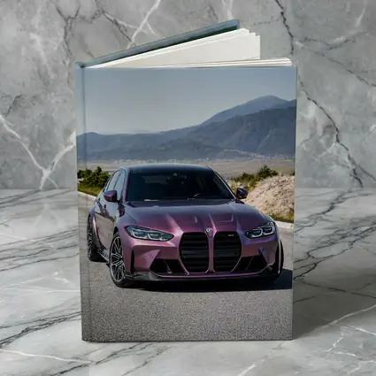 BMW M3 Purple Metallic Mountain Road Shot