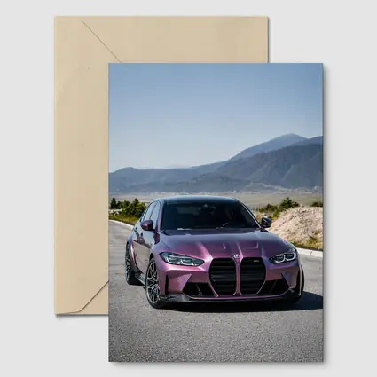 BMW M3 Purple Metallic Mountain Road Shot