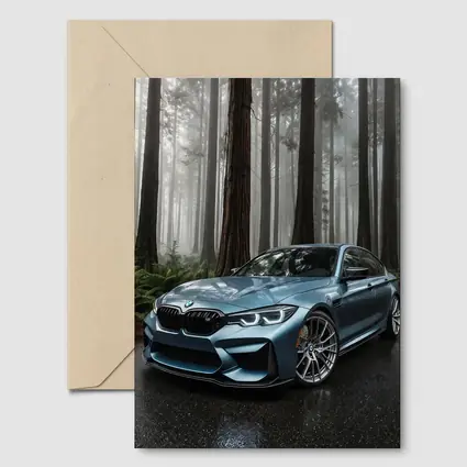 BMW M3 Parked In Misty Forest