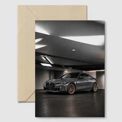 BMW M4 Gray Coupe Indoor Garage Shot