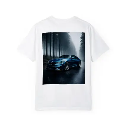 BMW M4 Blue Coupe Misty Forest Road