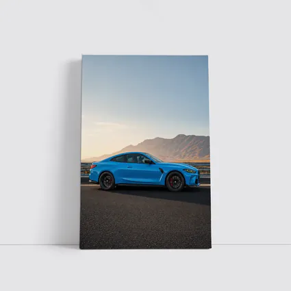 BMW M4 Blue Coupe Mountain Road
