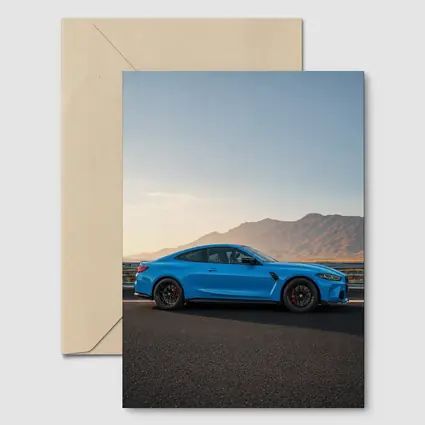 BMW M4 Blue Coupe Mountain Road