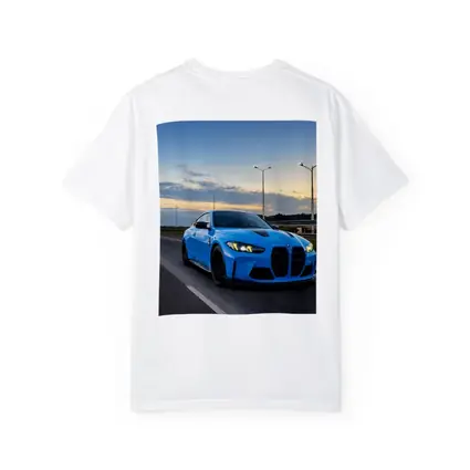 BMW M4 Blue Coupe Highway Sunset Drive