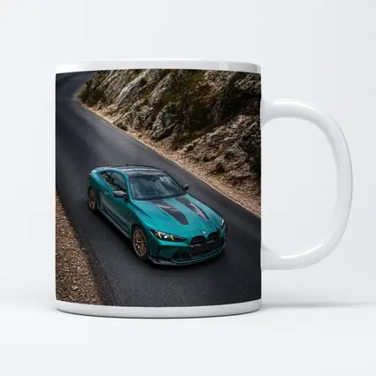 BMW M4 CS Green on Mountain Road