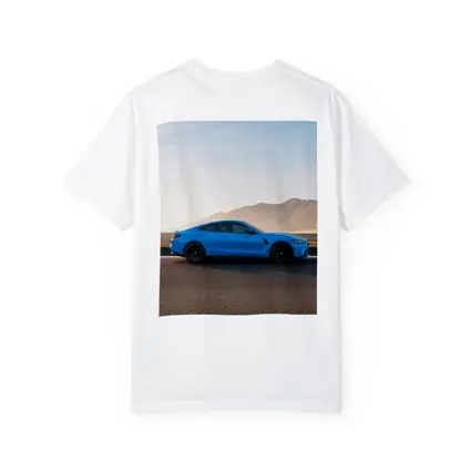 BMW M4 Blue Coupe Desert Road Side View