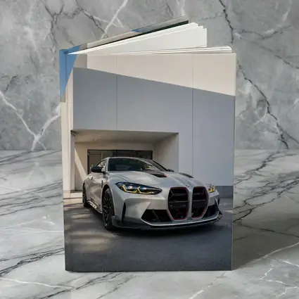 BMW M4 CSL Silver Against White Architecture