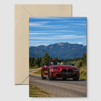 BMW M4 Convertible Red Mountain Road