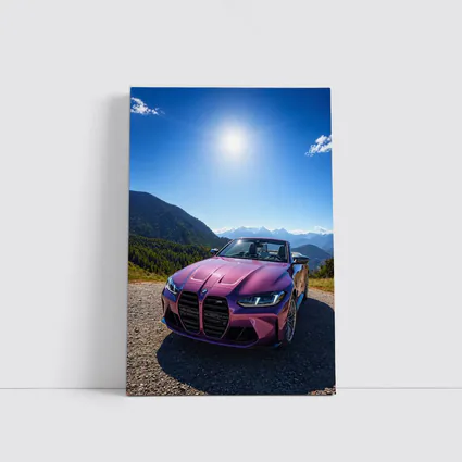 BMW M4 Convertible Purple Mountain Backdrop