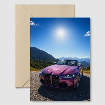 BMW M4 Convertible Purple Mountain Backdrop