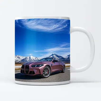BMW M4 Convertible Snow Mountains Blue Sky