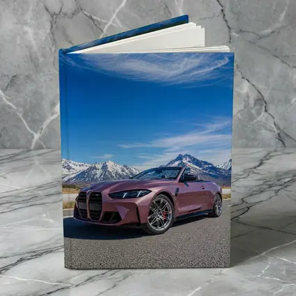 BMW M4 Convertible Snow Mountains Blue Sky