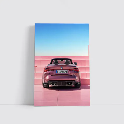 BMW M4 Convertible Rear Pink Wall