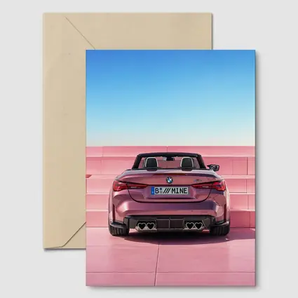 BMW M4 Convertible Rear Pink Wall