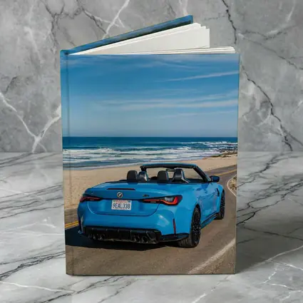 BMW M4 Convertible Blue Coastal Road Drive