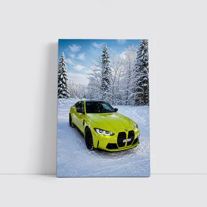 BMW M4 Competition Yellow Snow Forest