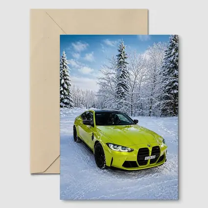 BMW M4 Competition Yellow Snow Forest