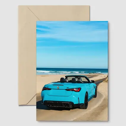 BMW M4 Convertible Blue Beach Road