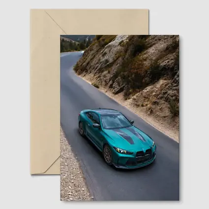 BMW M4 Teal Coupe Mountain Road Drive