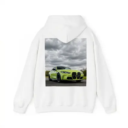 BMW M4 Lime Green Coupe Cloudy Sky