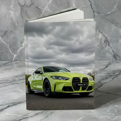 BMW M4 Lime Green Coupe Cloudy Sky