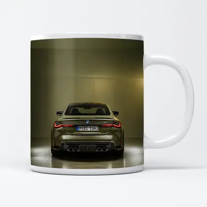 BMW M4 Rear View Olive Green Studio
