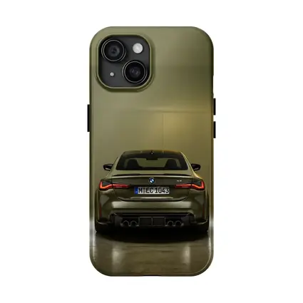BMW M4 Rear View Olive Green Studio