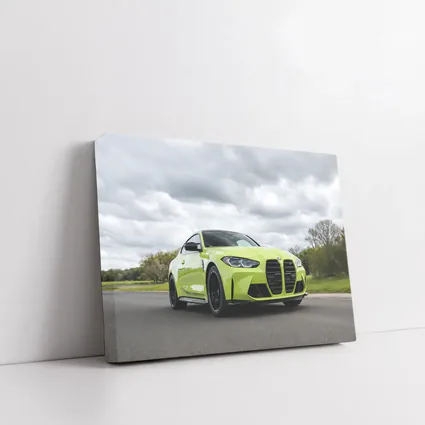 BMW M4 Lime Green Coupe Open Road