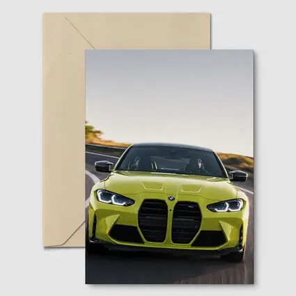 BMW M4 Lime Green On Winding Road