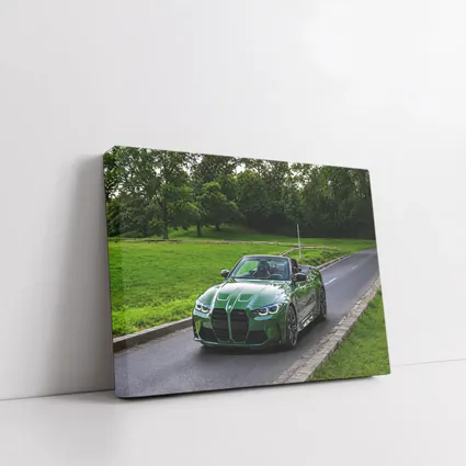 BMW M4 Convertible Green on Open Road