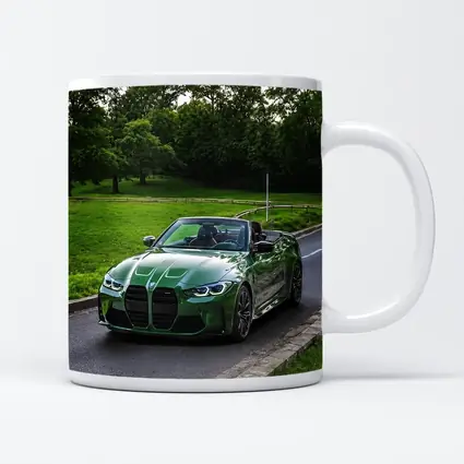BMW M4 Convertible Green on Open Road