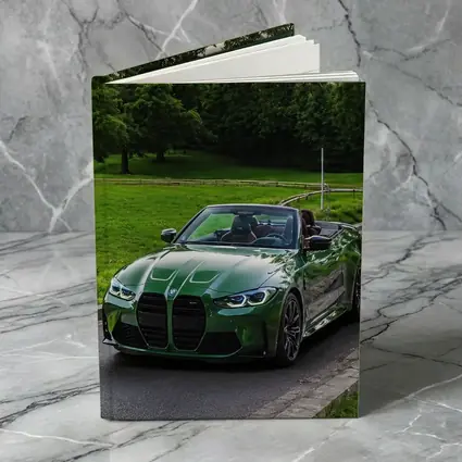 BMW M4 Convertible Green on Open Road