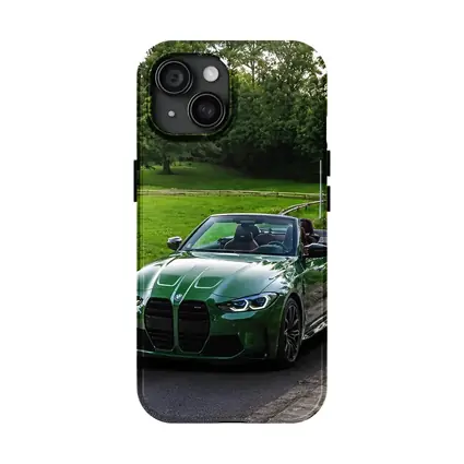 BMW M4 Convertible Green on Open Road