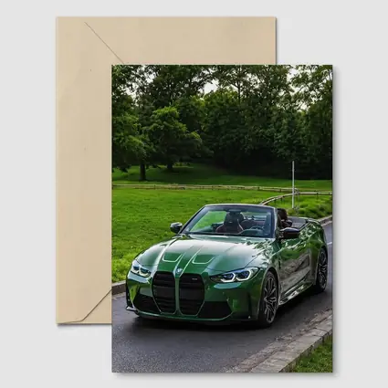 BMW M4 Convertible Green on Open Road