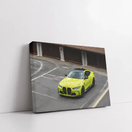 BMW M4 Lime Green Coupe Parking Lot
