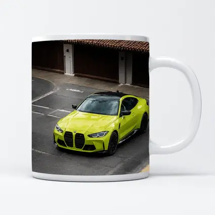 BMW M4 Lime Green Coupe Parking Lot