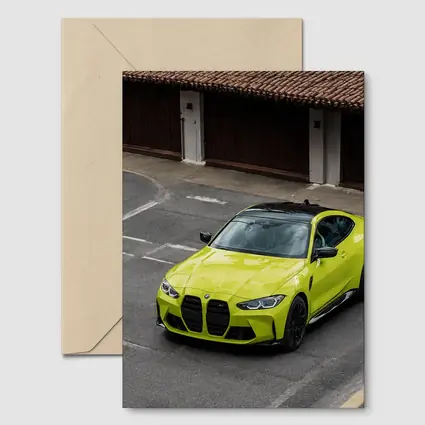 BMW M4 Lime Green Coupe Parking Lot